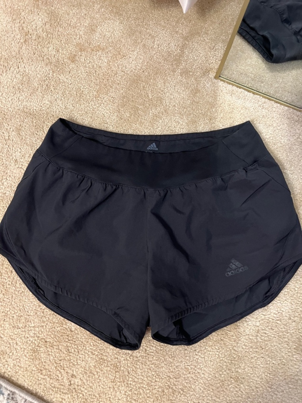 adidas Black Women's Athletic Running Shorts - 3” inseam